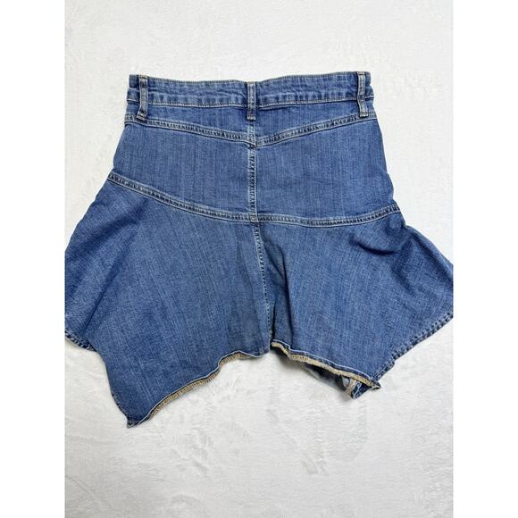 Free People Alara Midi Skirt Denim Size 8 Asymmetrical Cowgirl Festival - Picture 7 of 7
